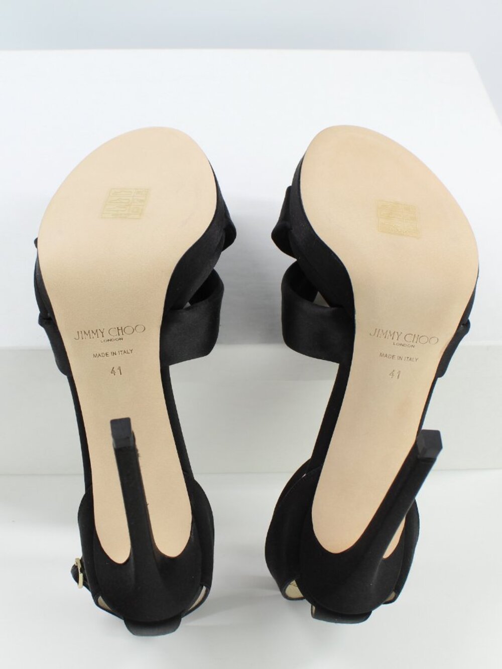 NEW JIMMY CHOO Rosie 120 Knotted Satin Sandals, Black, EUR 41 - Picture 15 of 16